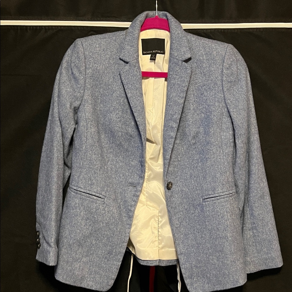 Banana Republic Light Blue Wool Blazer